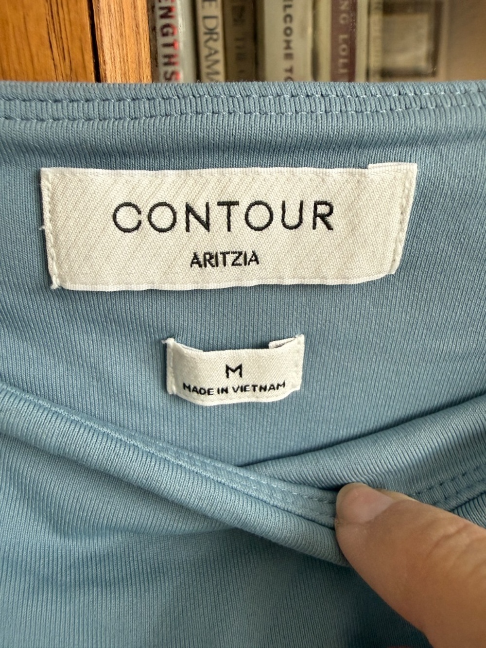 Aritzia Contour Squareneck Longsleeve Bodysuit Blue Size M - Picture 4 of 6